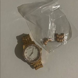 Rose gold water resistant watch